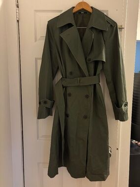 Uniqlo Green Utility Trench Coat - size L